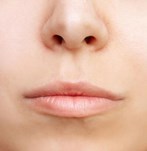 Frontal image of the face before lipfiller